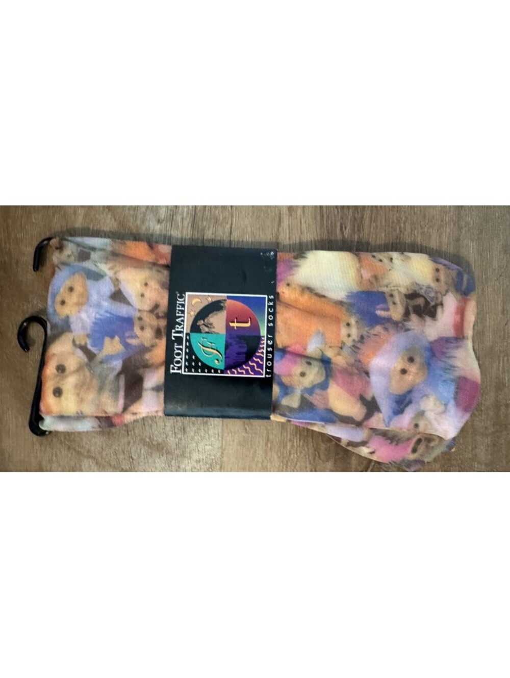 Vintage Foot Traffic Troll Doll Trouser Socks Nylon Lycra NOS Colorful